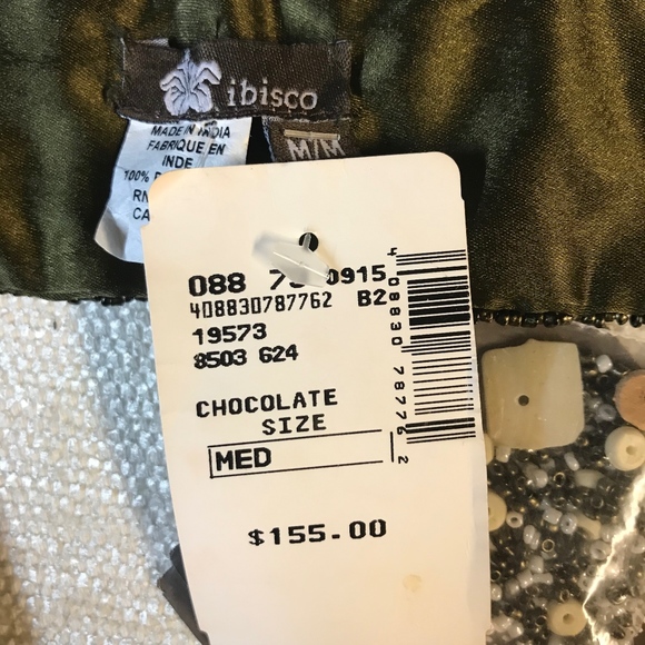 Ibisco Hand Beaded belt in Chocolate, NWT - Picture 5 of 7